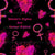Women’s Rights Colorful Hearts on Black Image