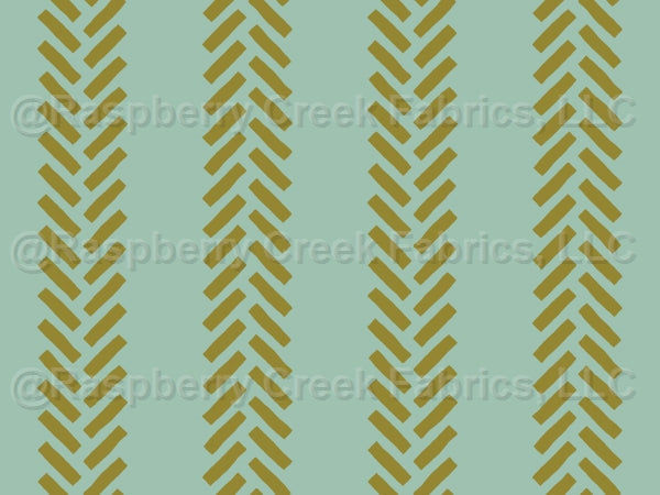 Tractor Tire Stripes {Green on Grayed Jade / Aqua / Light Teal} Herringbone Wheel Tread Stripe // Apple Harvest