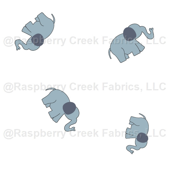 Elephant Parade collection, baby elephants, elephant print, blue, white and gray, nursery print gender neutral