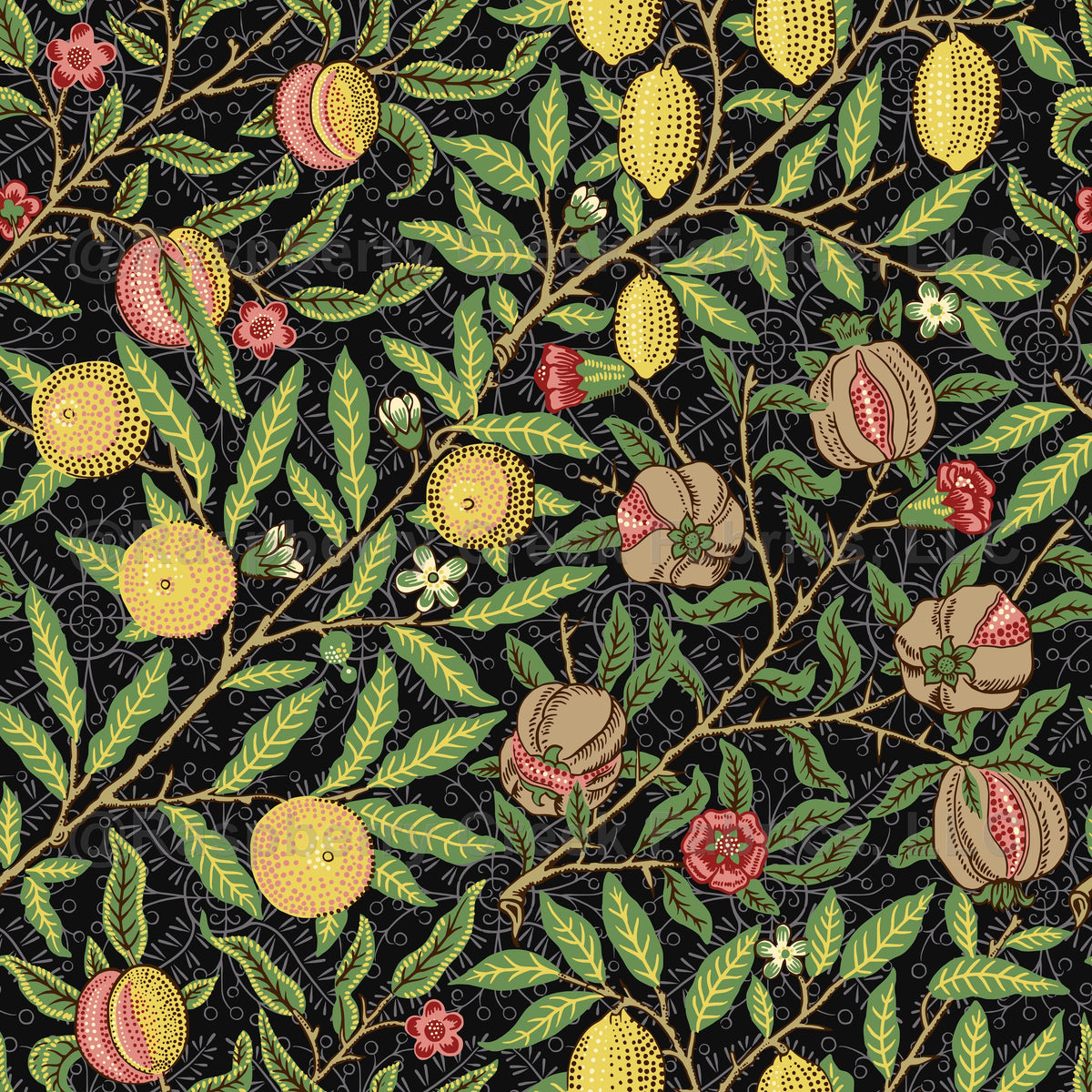 William Morris Pomegranate Tapestry - Free Samples Available - Fabric Online