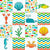 Colorful Sea Creatures Patchwork Image