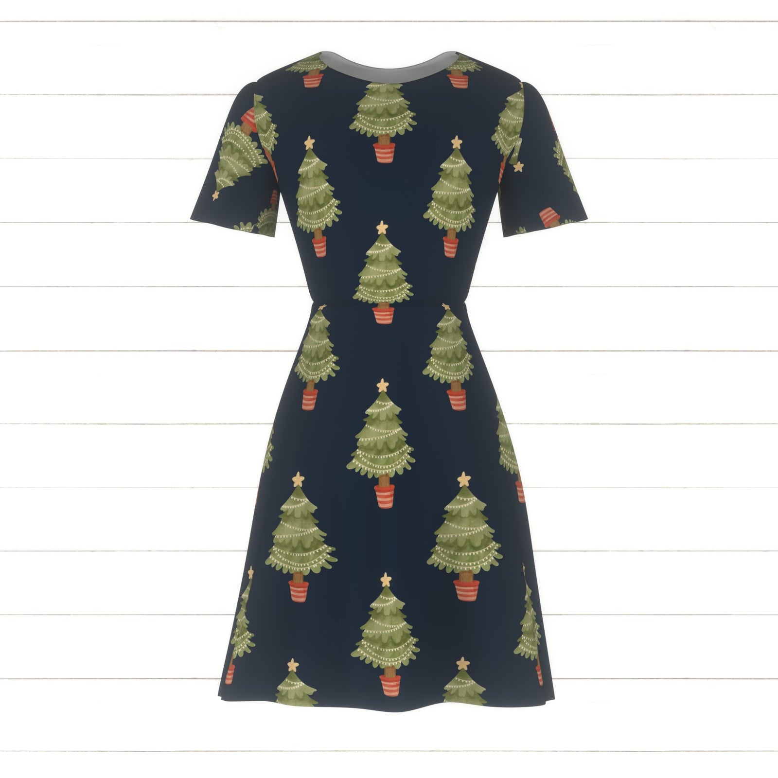 Jolly Christmas Collection Holiday Trees on Navy