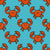 Orange Crabs on Aqua Blue Image