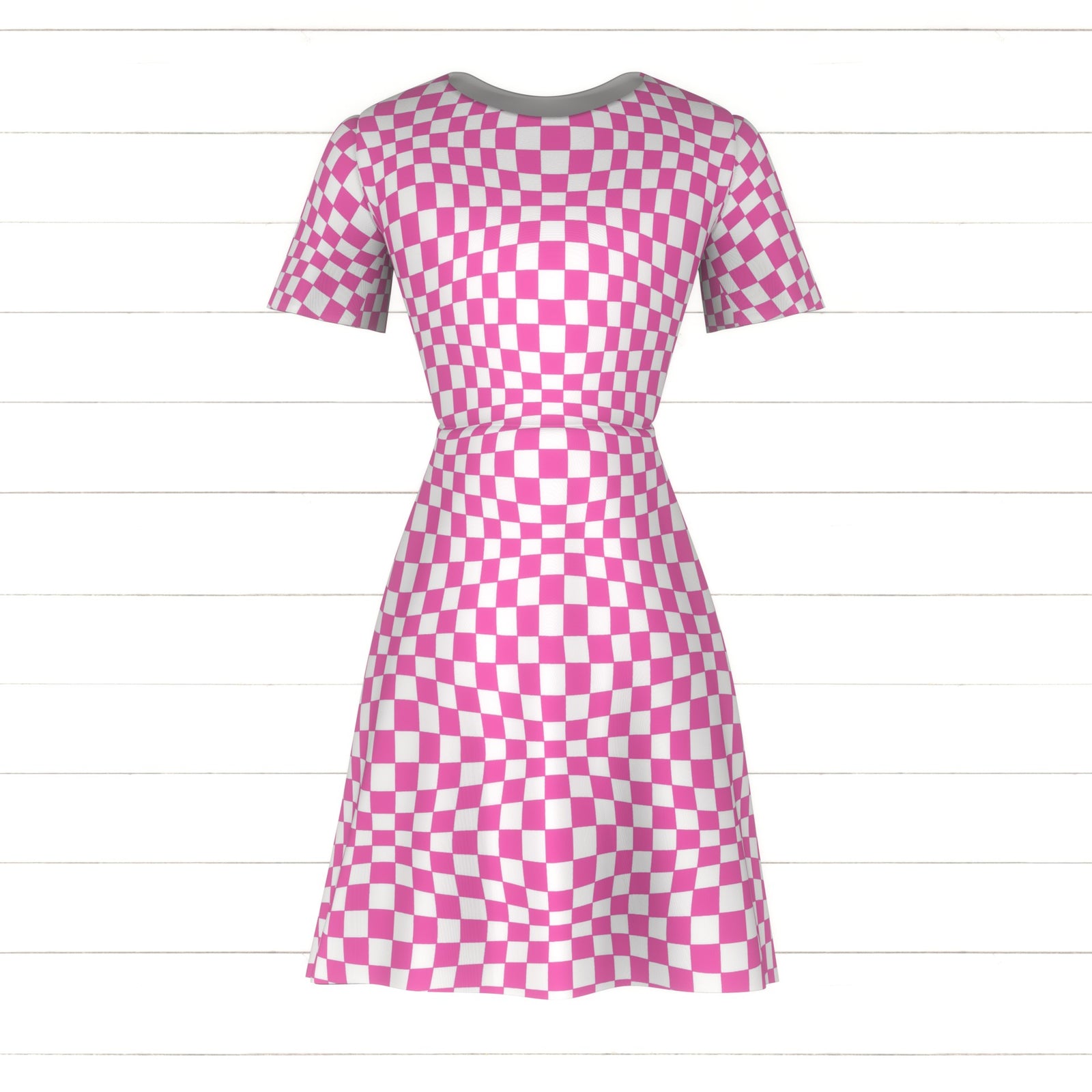 Groovy Funky Check Hot Pink Fabric, Raspberry Creek Fabrics, watermarked