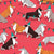 Origami Christmas Dachshunds sausage dogs // red background Image