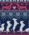 Fair Isle Knitting Doxie Love // grey background navy blue and red dachshunds dogs bones paws and hearts Image