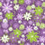 Groovy and cute, purple, lime green and white simple florals on a dark purple background - Carefree Days Collection Image