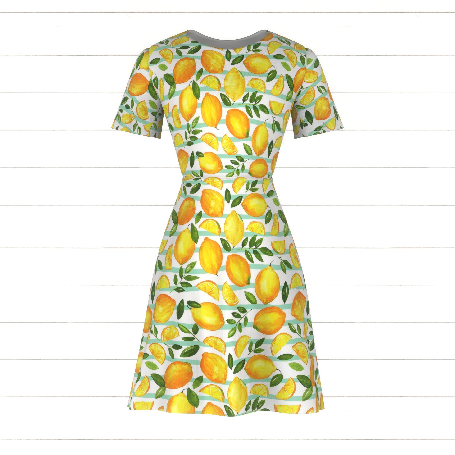 Denim Dress - Lemon Stripes