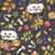 Autumn hedgehog by MirabellePrint / Stone grey linen textured background Image