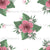 Pink Hibiscus and White Flowers with Palm and Alocasia Leaves on solid White, Tropical Floral Oasis Collection Image