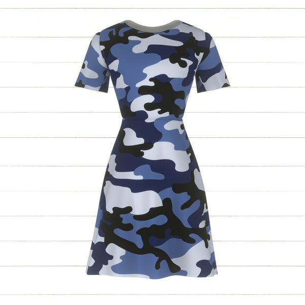 Camouflage by MirabellePrint / Blue Black Fabric, Raspberry Creek Fabrics