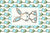 Baby Bunny and Blue Tulips Panel on Antique White Image