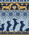 Fair Isle Knitting Doxie Love // grey background navy blue and yellow dachshunds dogs bones paws and hearts Image
