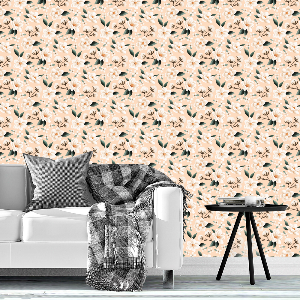 Down South Magnolias- Butter- Wallpaper