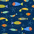 Fish Among The Stars Collection: Fish Among The Stars on Navy Blue Image