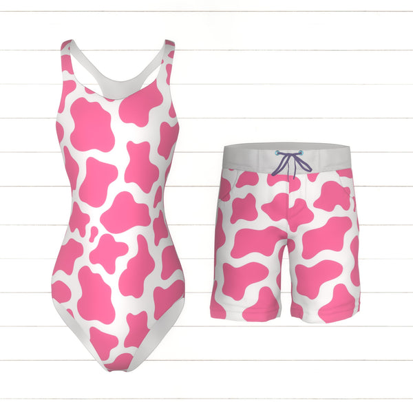 Hot Pink and White Cow Print - Raspberry Creek Fabrics