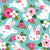 Floral bunny by MirabellePrint / Aqua background Image
