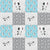 Dalmation Dogs and Paw Prints Patchwork in Blue and Grey Image