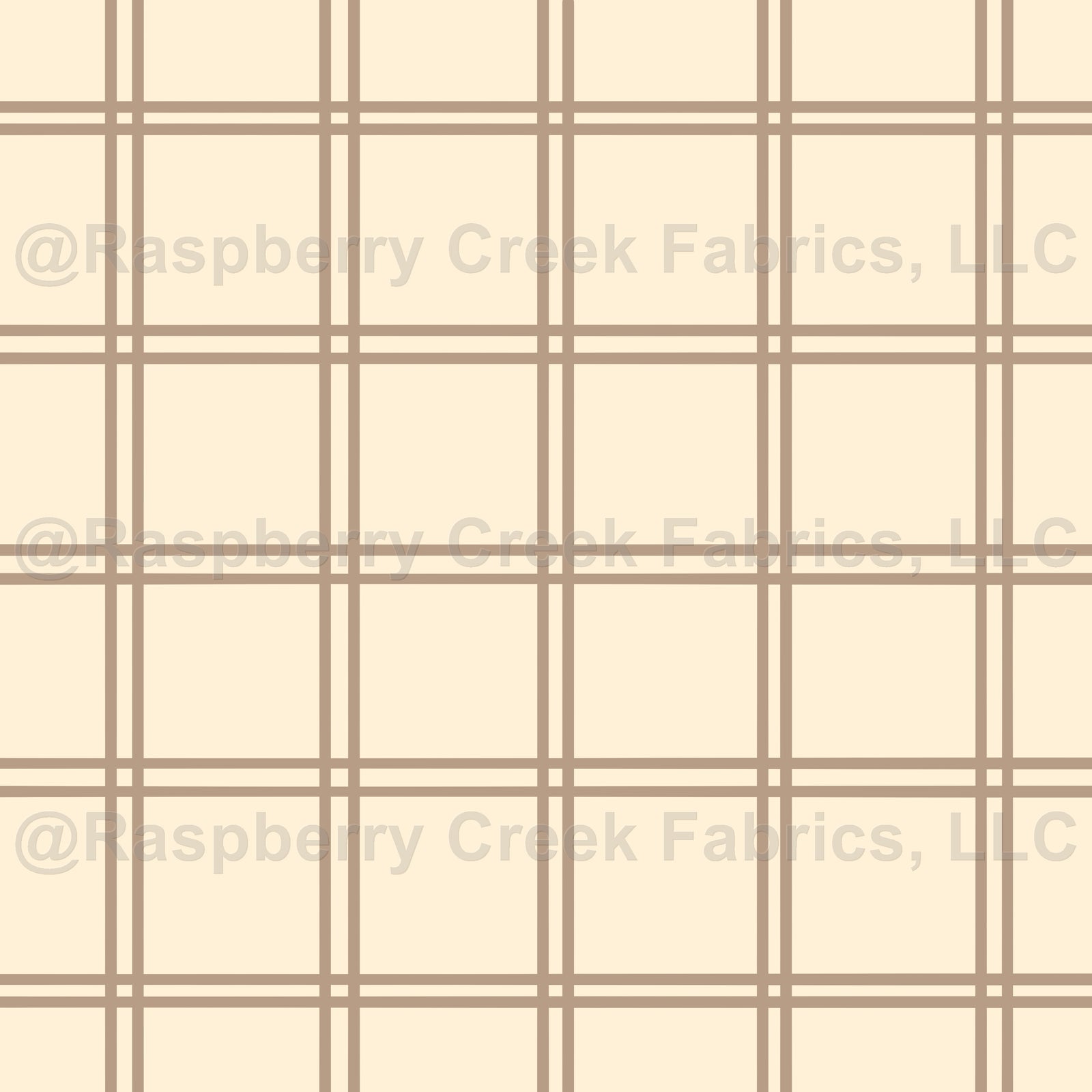 Double window pane plaid - beige on cream