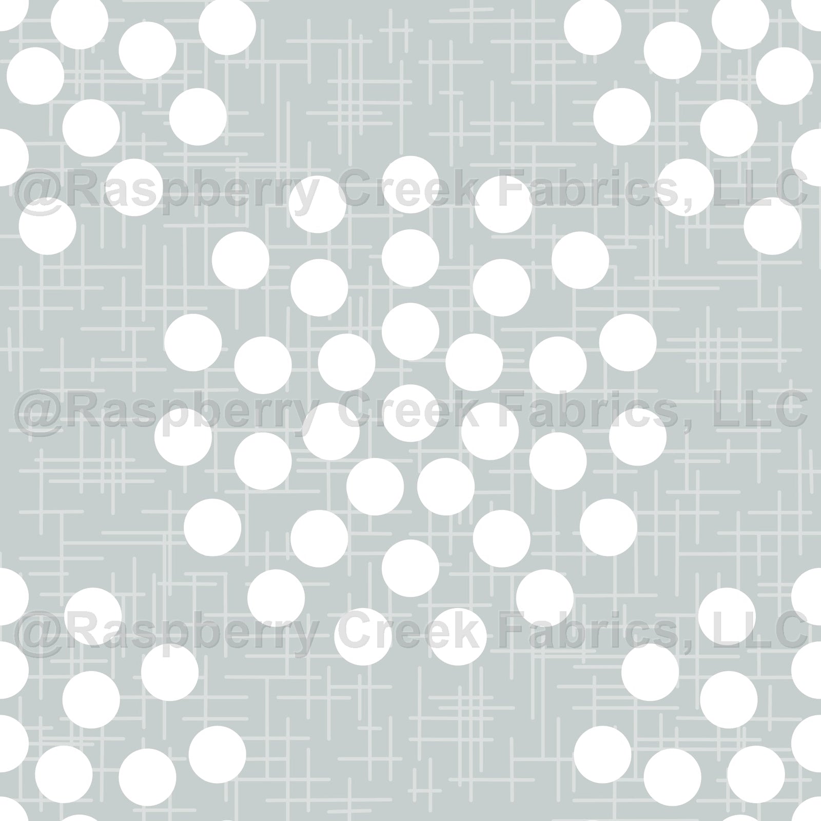 Cotton Ball on Light Blue Fabric, Raspberry Creek Fabrics, watermarked
