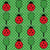 Red Ladybug Pickleballs and Paddles on Green Polkadots Image