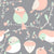 birdy coral and mint on grey Image