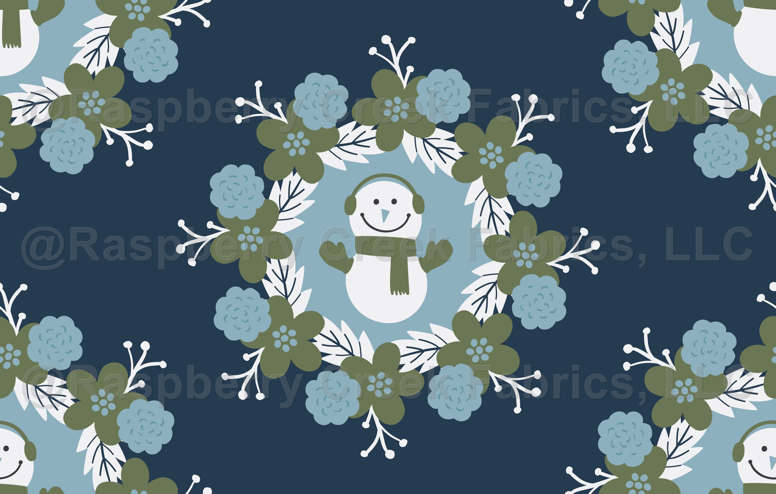Snowman Floral - Cabin Colorway by Kelsi Pope