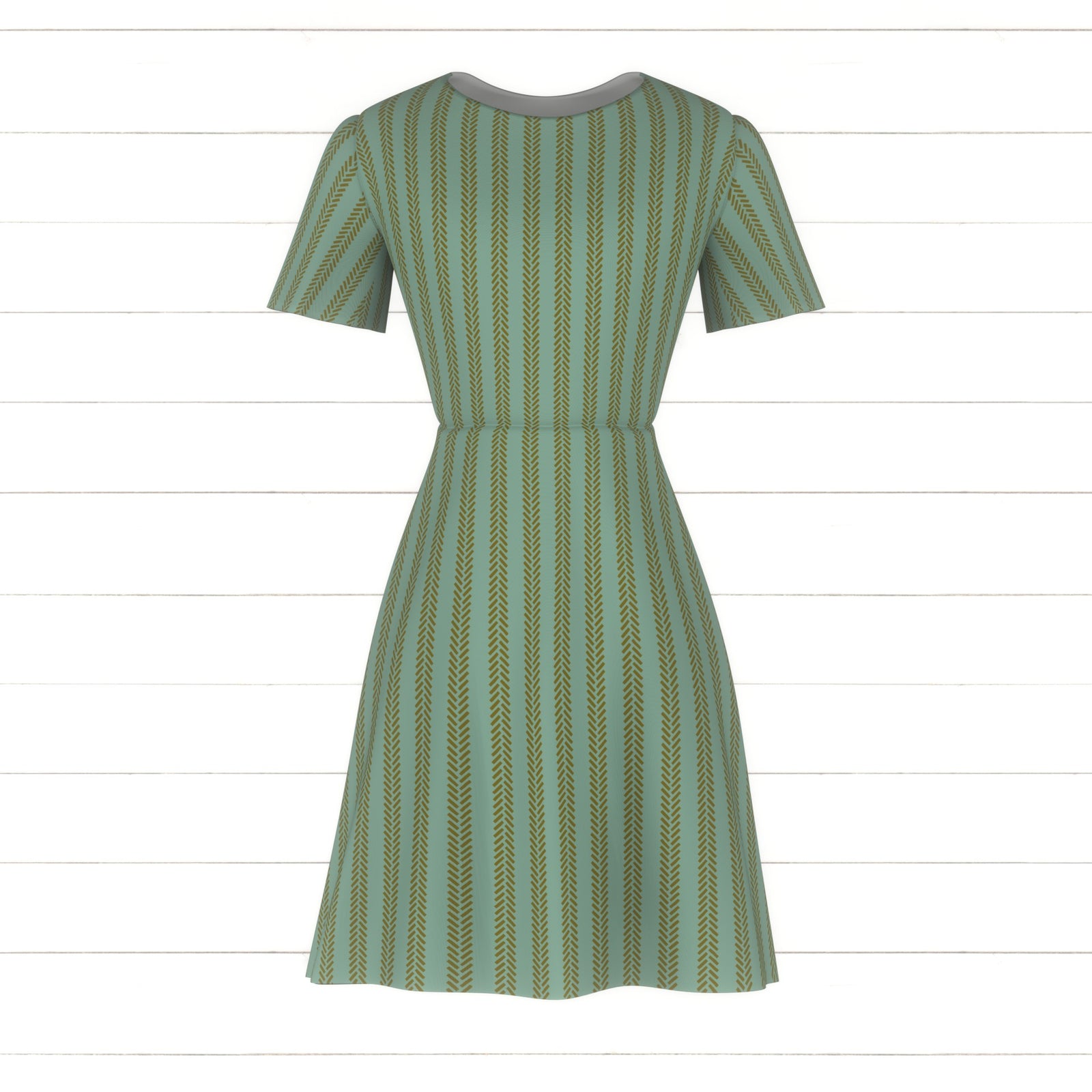 Tractor Tire Stripes {Green on Grayed Jade / Aqua / Light Teal} Herringbone Wheel Tread Stripe // Apple Harvest