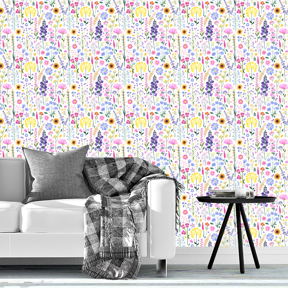 Wildflowers on White