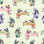 Children Collection:  Rabbits hopping and playing, covered in flowers of pink, yellow, blue, and prancing on green polka dots. Image
