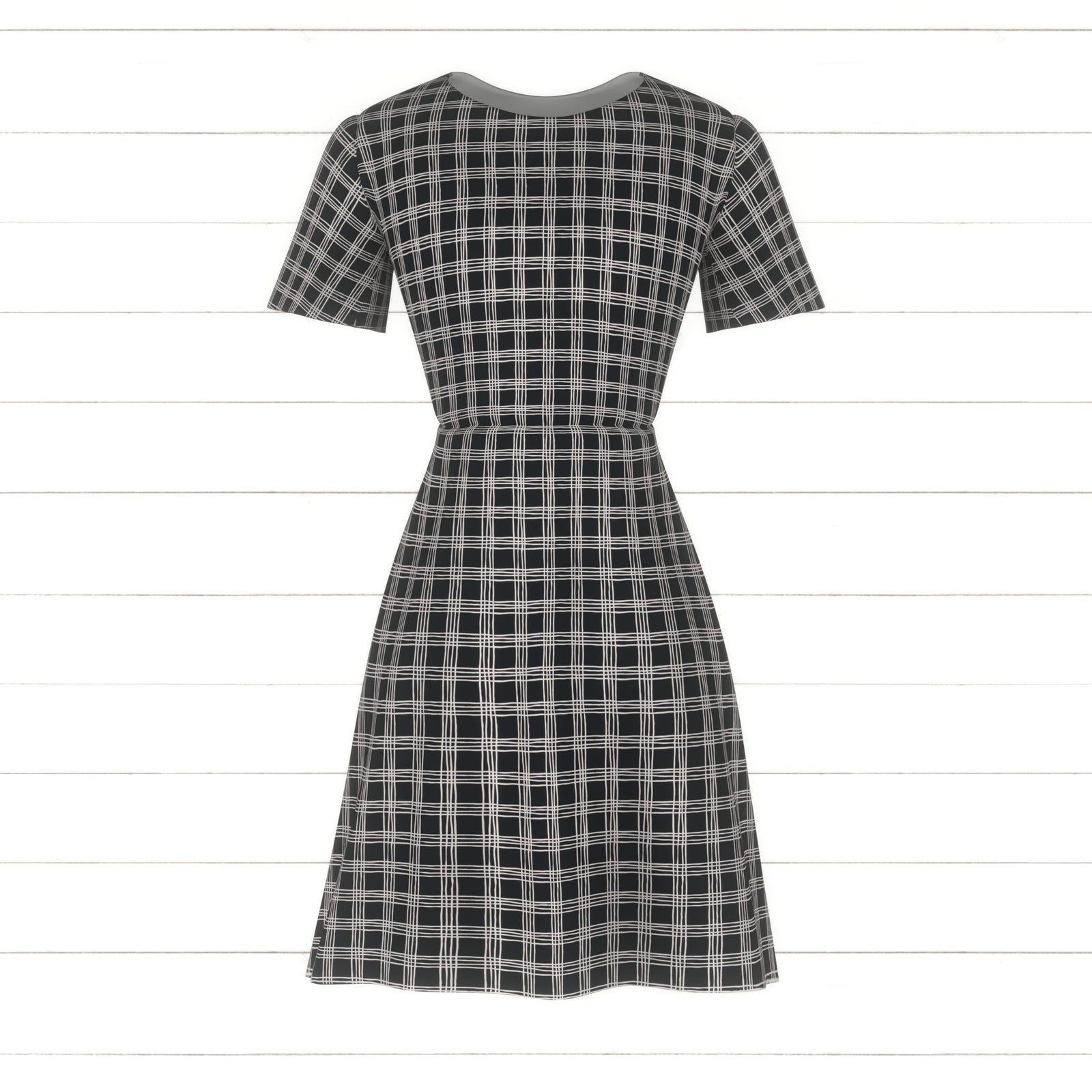 Wonky plaid in black and white - dark - the Essence Collection by Brittany Polatis - unisex gingham pattern