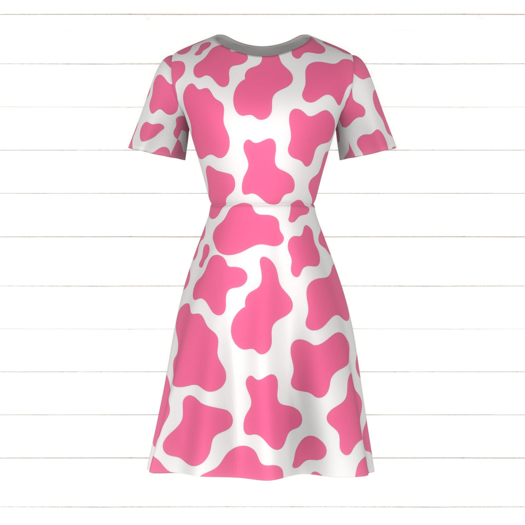 Hot Pink and White Cow Print Fabric, Raspberry Creek Fabrics