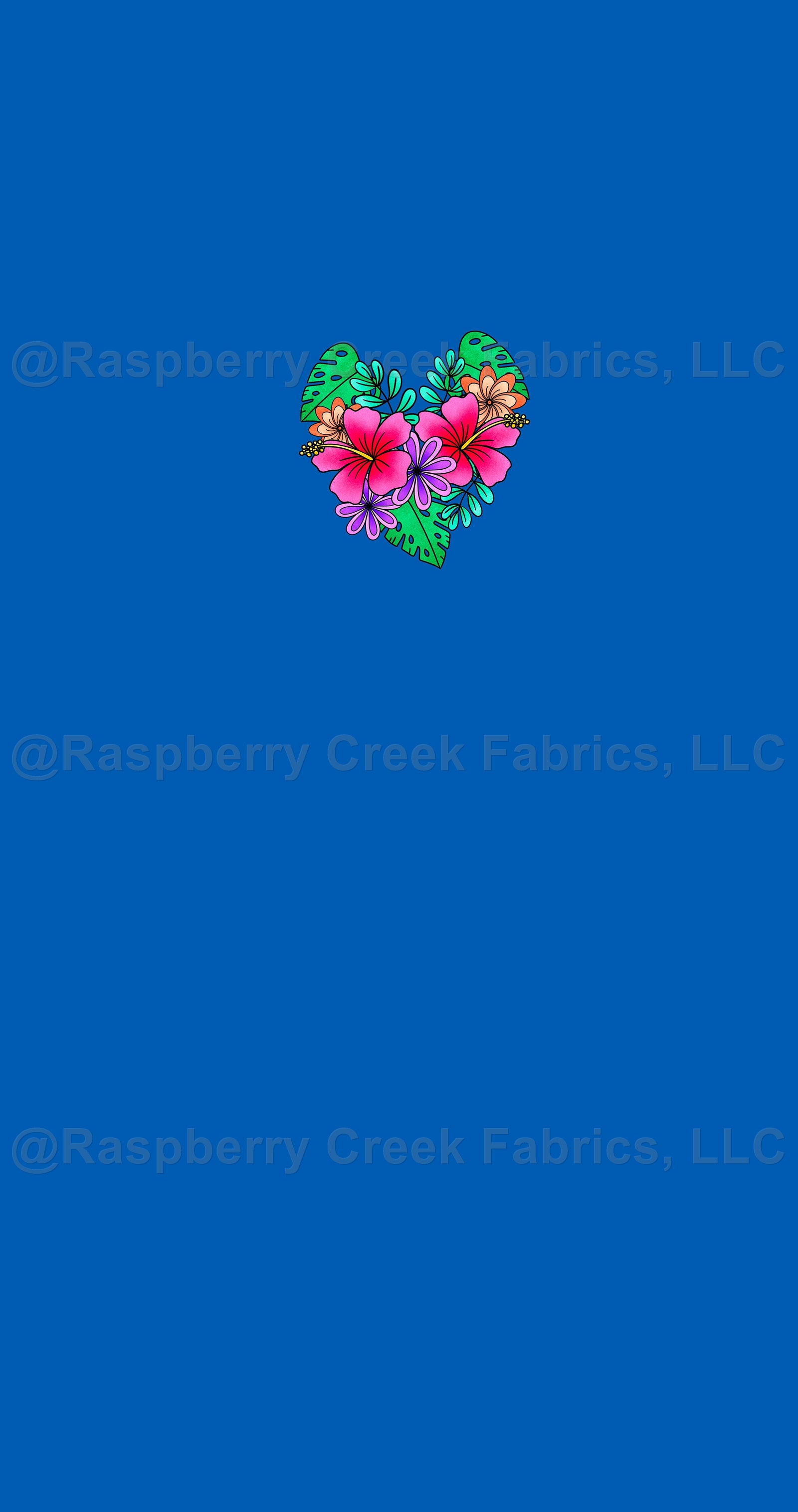 Far Out Panel- Tropical Heart Fabric, Raspberry Creek Fabrics, watermarked
