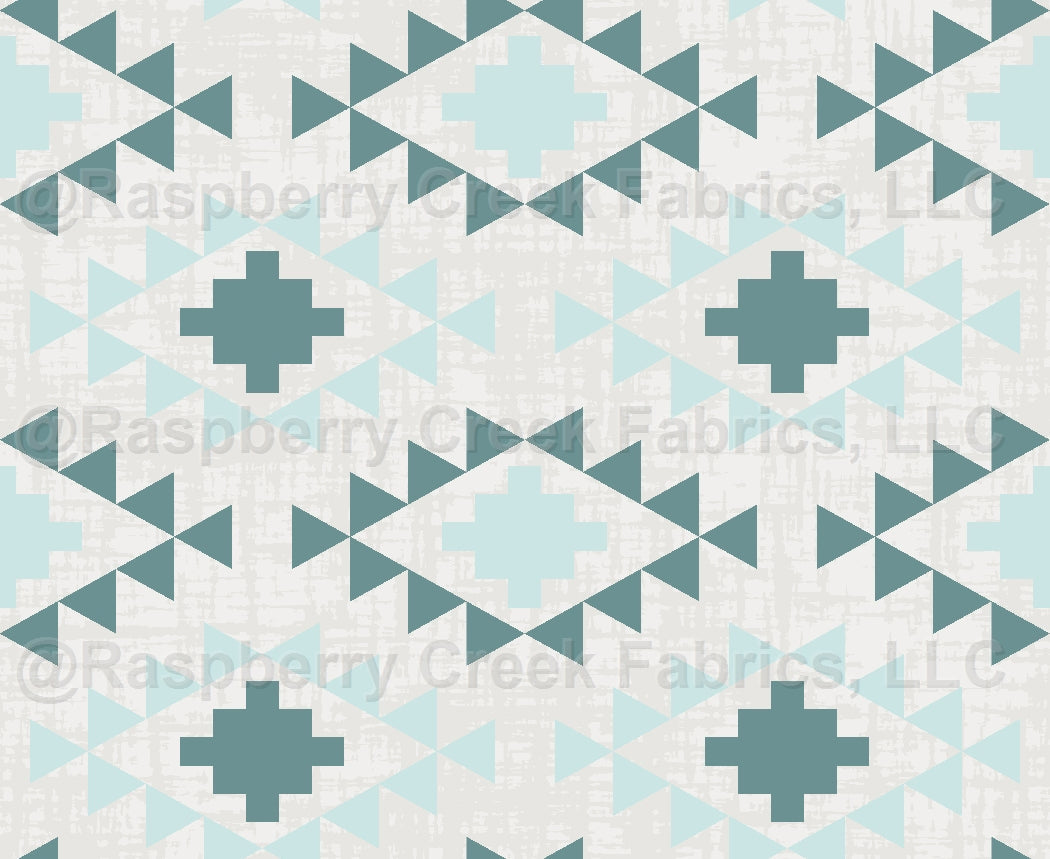 Mesa Aztec Blues Fabric, Raspberry Creek Fabrics, watermarked