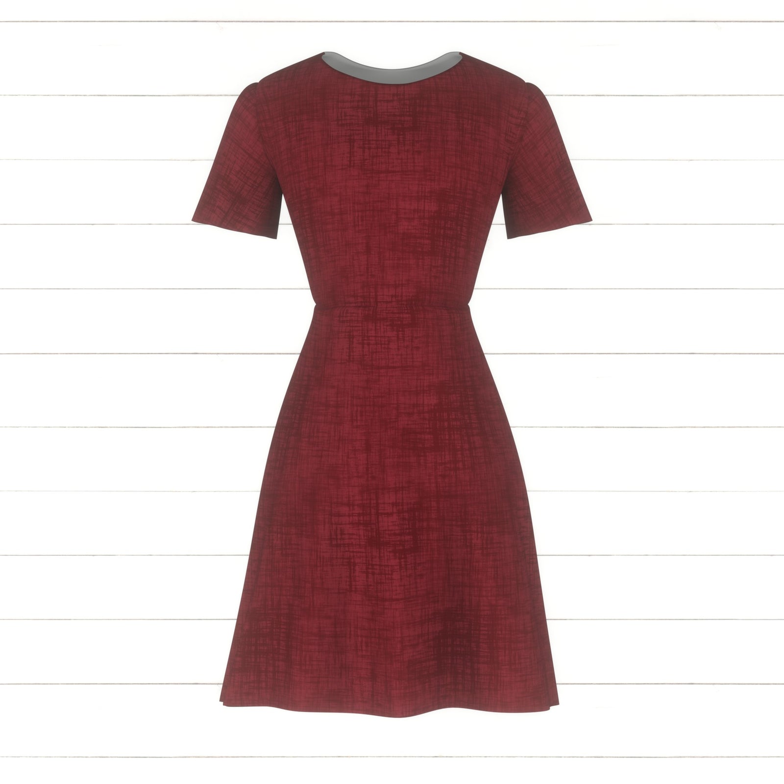 Faux Linen Texture PRINTED Solid Red