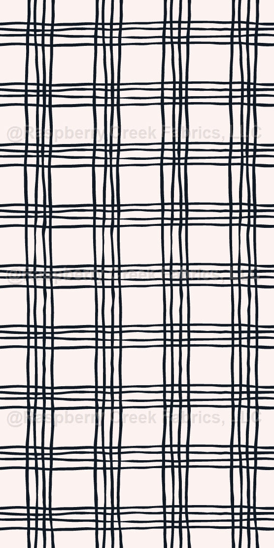 Wonky plaid in black and off white - Essence collection by Brittany Polatis - Gingham pattern