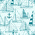 Sailboats by MirabellePrint / Teal on light blue Image
