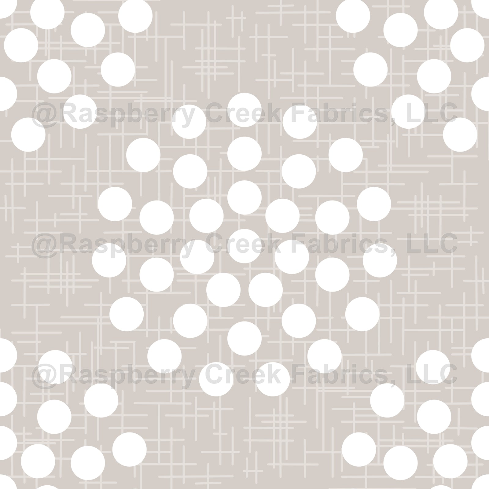 Cotton Ball on Neutral Fabric, Raspberry Creek Fabrics, watermarked