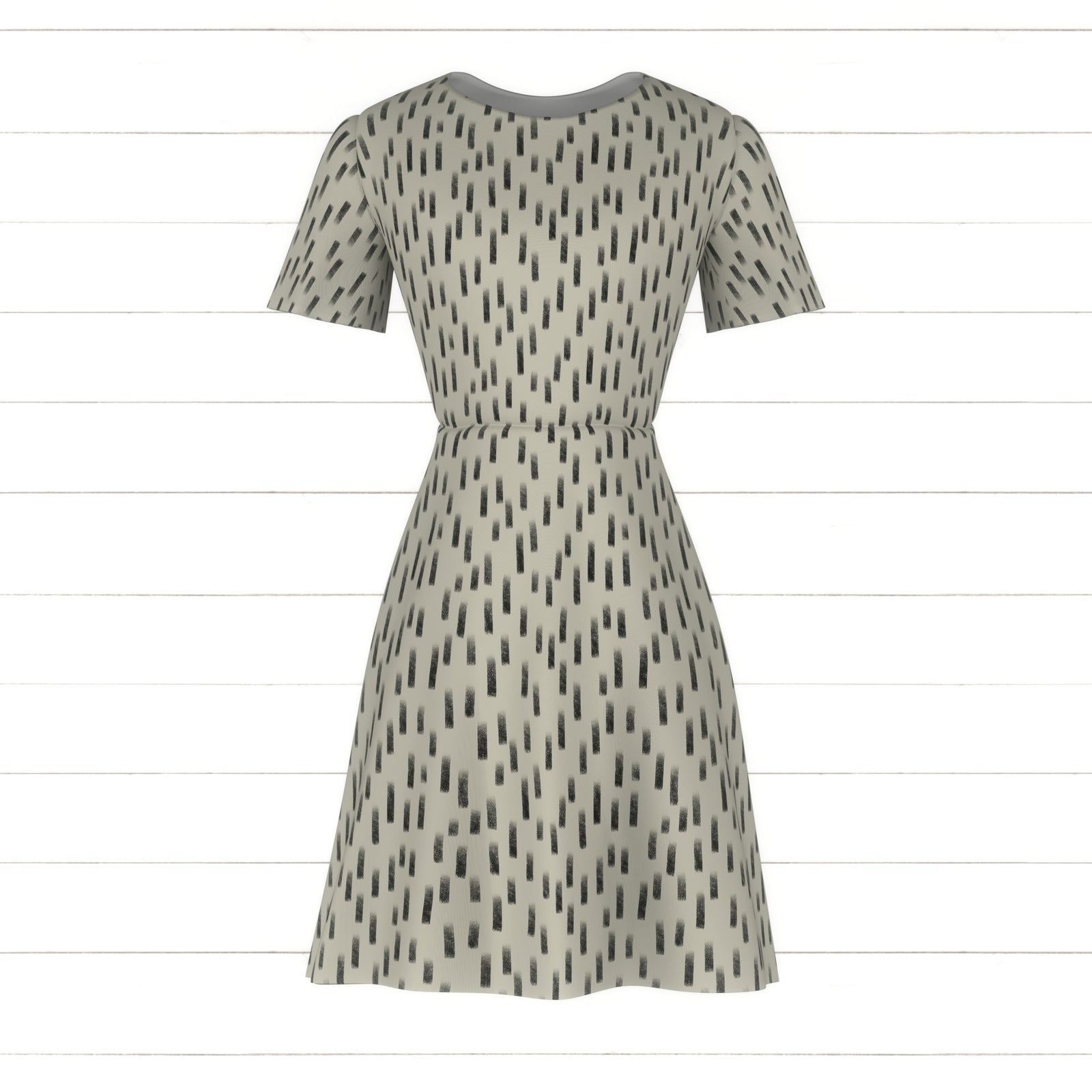 Random Brush Strokes, Lines, Black on Beige