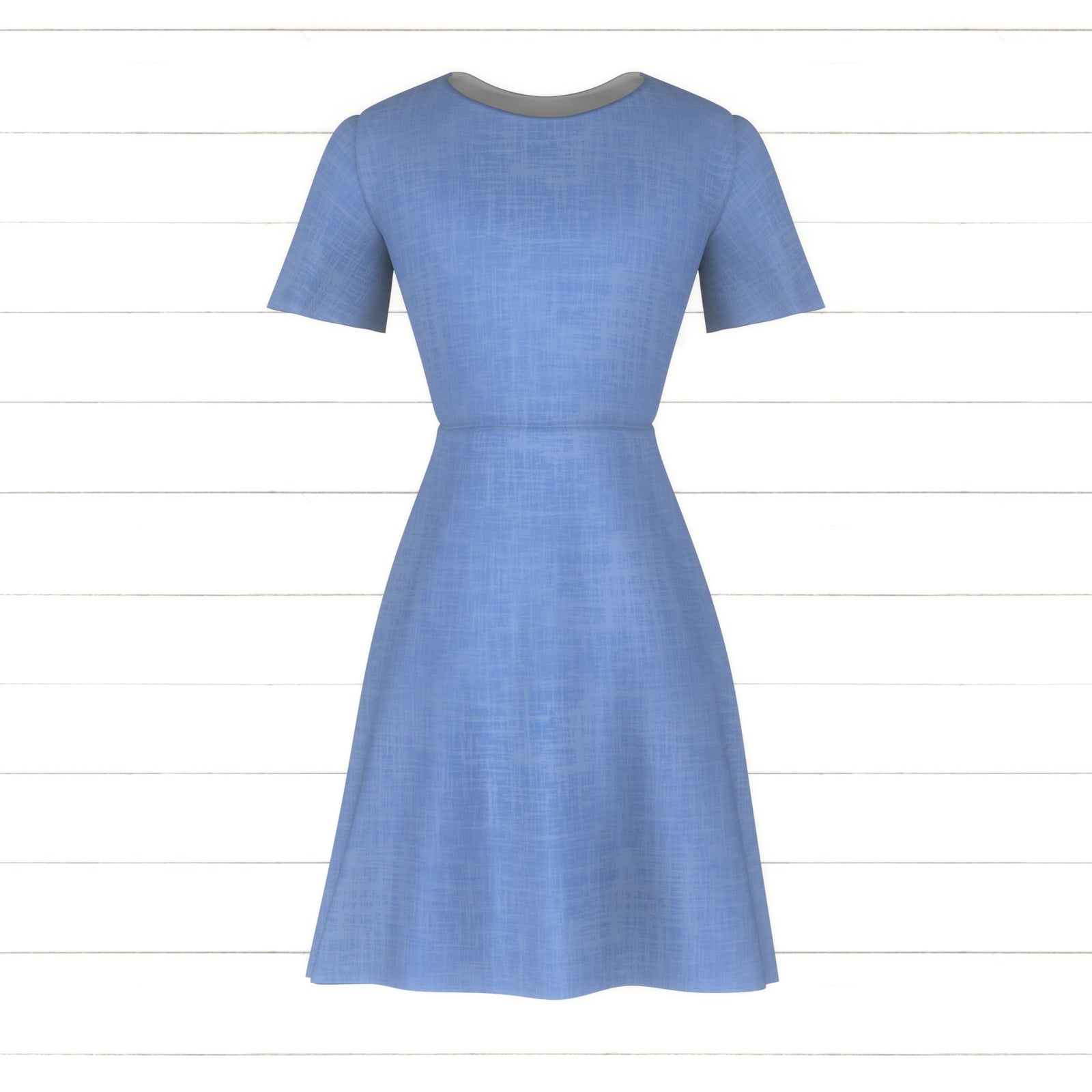 All American Textured PRINTED Solid- Medium Blue Fabric, Raspberry Creek Fabrics, watermarked