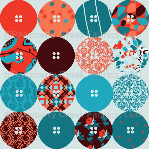 Buttons turquoise - Raspberry Creek Fabrics