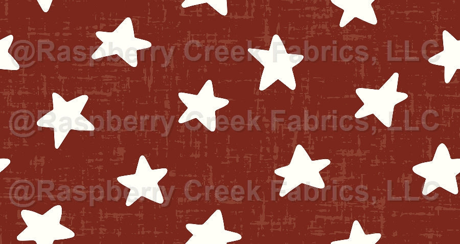 Freedom Stars Red Fabric, Raspberry Creek Fabrics, watermarked