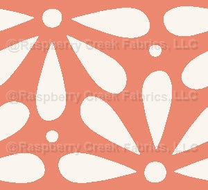 Down South Geo Bloom Coral Fabric, Raspberry Creek Fabrics, watermarked