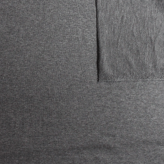 Solid Heather Charcoal Grey 4 Way Stretch French Terry Knit Fabric