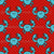 Cute Aqua Crabs on Red Image