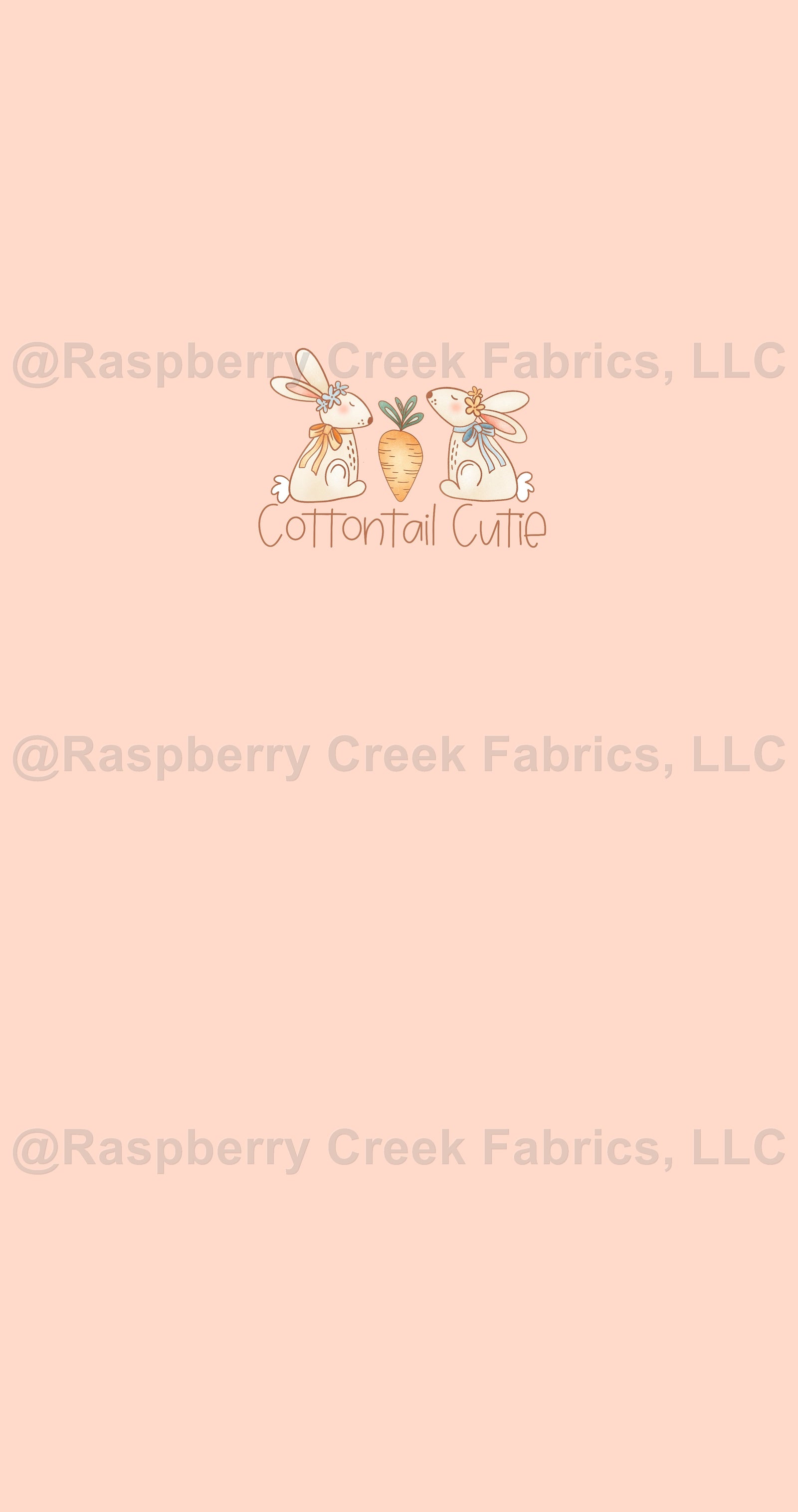 Cottontail Panel- Cuties Fabric, Raspberry Creek Fabrics, watermarked