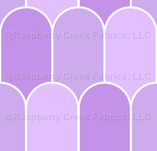 Groovy Scallops Purple Fabric, Raspberry Creek Fabrics, watermarked