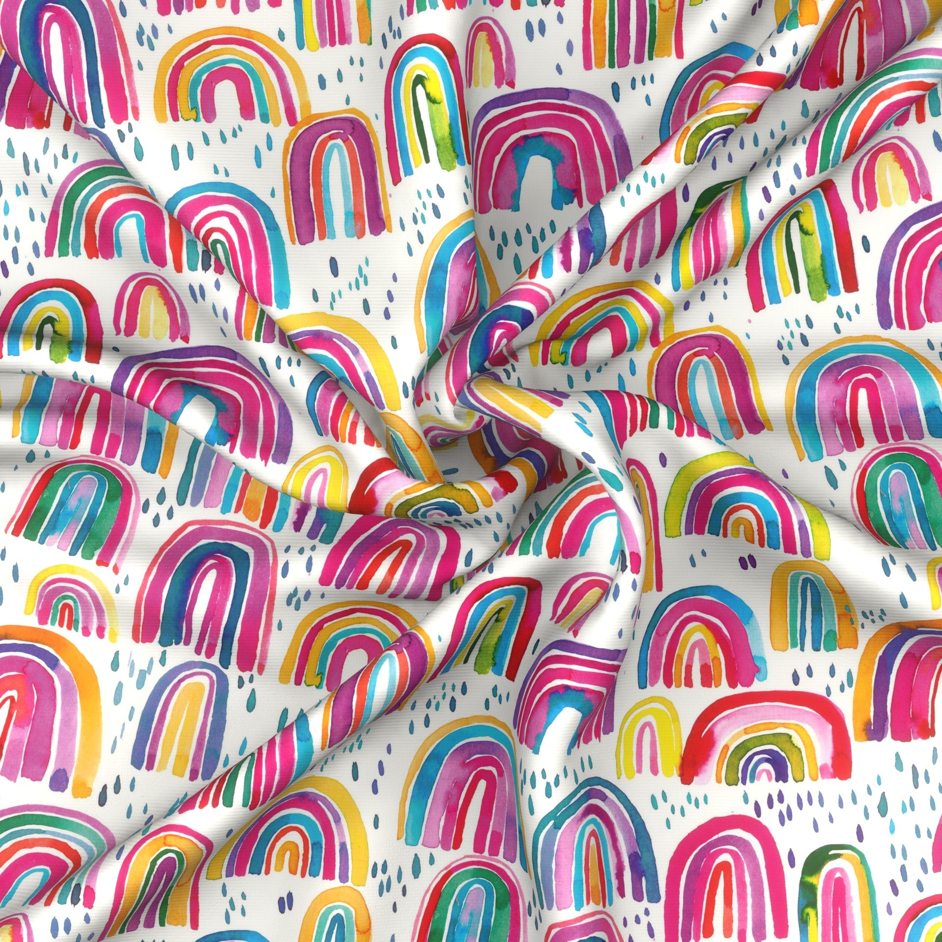 Cute Colorful Rainbows Fabric, Raspberry Creek Fabrics
