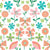 Spring wild flowers folksy white background Image