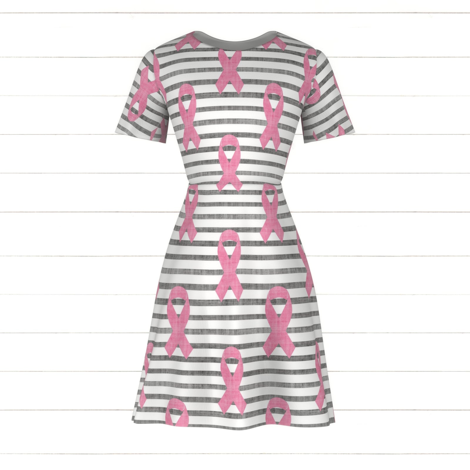Pink Ribbons and Soft Stripes Breast Cancer Awareness